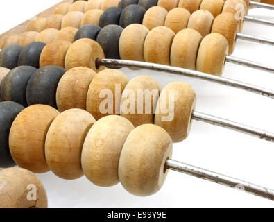 Vieux bois abacus close up Banque D'Images