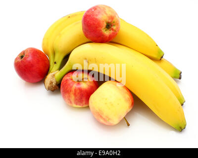 Pommes bananes jaunes Banque D'Images