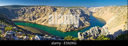 Grand canyon de la rivière Zrmanja vue panoramique Banque D'Images