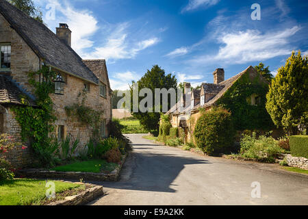 Vieilles maisons en pierre de Cotswold Icomb Banque D'Images