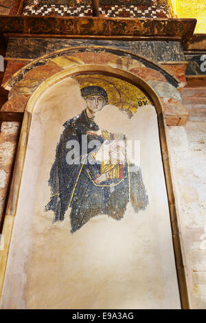 L'intérieur de la mosaïque dans l'église de Chora à Istanbul Turquie Banque D'Images