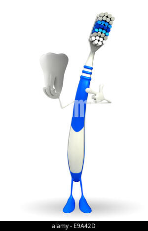 Personnage de brosse à dents est la présentation Banque D'Images