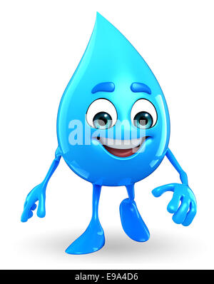 Personnage de goutte d'eau est à Banque D'Images