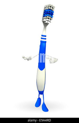 Personnage de brosse à dents est la présentation Banque D'Images