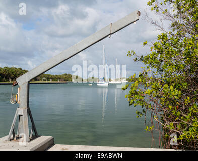 Yachts amarrés dans le port sans nom florida Banque D'Images