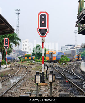 Signaux de train Banque D'Images