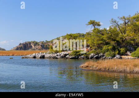 Delta Dalyan, Dalyan, Muğla Province, Riviera turque ou Côte Turquoise, la mer Egée, en Turquie Banque D'Images