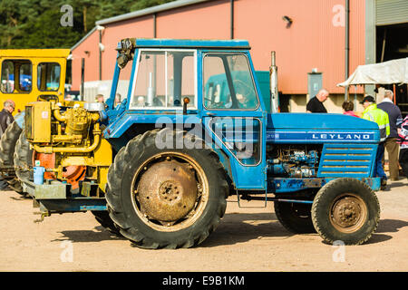 Leyland bleu 255 Tracteur avec monunted du compresseur à l'arrière Banque D'Images