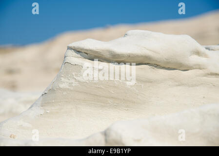 Sculptures en grès de plage de sarakiniko à Milos Grèce Banque D'Images