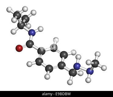 Cancer Procarbazine molécule pharmaceutique. Agent d'Alkylation employé dans le traitement des lymphomes non hodgkiniens et glioblastome cancer du cerveau. Les atomes Banque D'Images