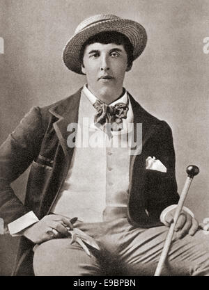 Oscar Wilde en Amérique en 1882. Oscar Fingal O'Flahertie Wills Wilde, 1854 - 1900. L'écrivain et poète irlandais. Banque D'Images