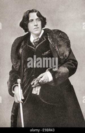 Oscar Wilde en Amérique en 1882. Oscar Fingal O'Flahertie Wills Wilde, 1854 - 1900. L'écrivain et poète irlandais. Banque D'Images