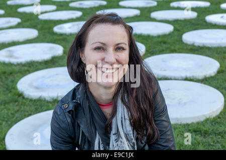 Jen Lewin est connu comme un nouveau media interactive artiste américain, parc Kampa Prague République Tchèque Banque D'Images