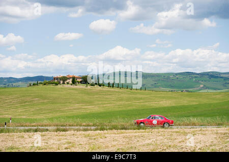 Paysage, Oldtimer, Mille Miglia, Pienza, Toscane Banque D'Images