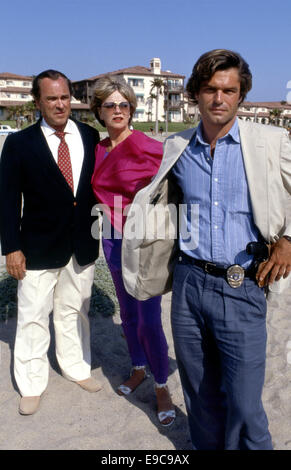 Acteurs Harry Hamlin, Rip Torn et Anne Francis sur l'ensemble de la chaleur vers 1987 Laguna Banque D'Images