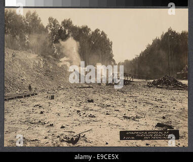 Une photographie historique du 24 mars 1908, montrant les locaux commerciaux de Chadwick & Sykes, Inc, et Parkside Realty Co. à San Francisco, Californie. L'image capture l'environnement des affaires du début du XXe siècle dans la ville. Banque D'Images