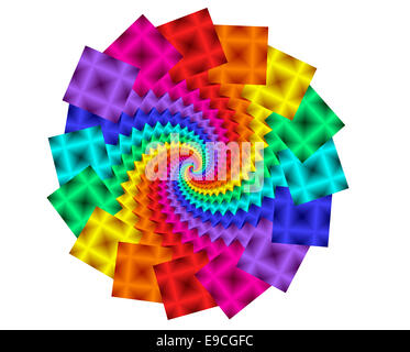 Beau Motif Spirale Arc-en-ciel psychédélique Banque D'Images