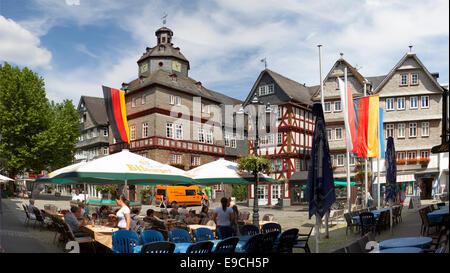 L'hôtel de ville, Buttermarkt marché du beurre, de la vieille ville historique de Herborn, Hesse, Germany, Europe, Banque D'Images