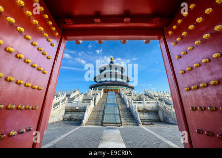 Porte du Temple du Ciel à Pékin, en Chine. Banque D'Images