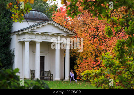 Londres, Royaume-Uni. 25 octobre, 2014. Les visiteurs du Jardin botanique royal de Kew, venez profiter d'agréables et temps d'automne feuillage d'automne. Credit : Nick Savage/Alamy Live News Banque D'Images