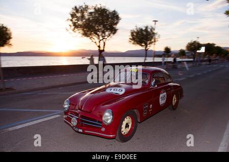 Le coucher du soleil, Mille Miglia, 1000 Miglia, 2014, Sirmione Banque D'Images