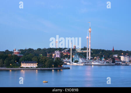 Le parc d'attractions Gröna Lund à Stockholm, Suède Banque D'Images