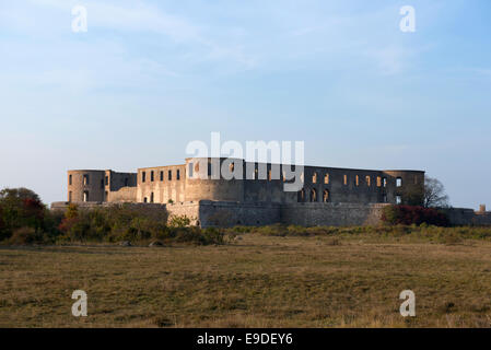 Le célèbre château de Borgholm ruine sur l'île de Oland en Suède Banque D'Images