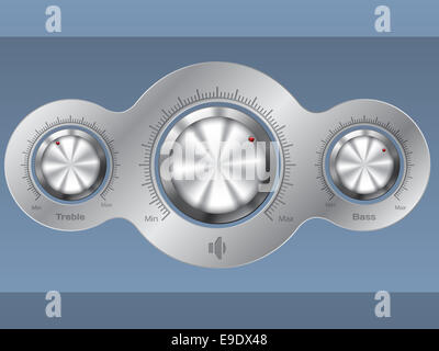 Audio Control deck avec ornement métallique Banque D'Images