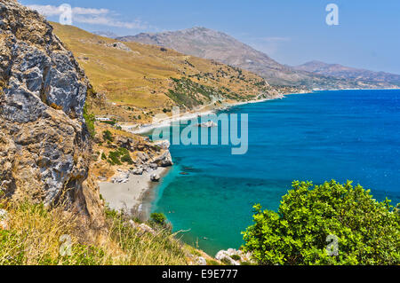 Côte sud de l'île de Crète près de monastère de Preveli Banque D'Images