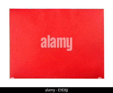 Rouge Blanc enveloppe carte de vœux isolated on white Banque D'Images