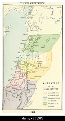 Une illustration de l’œuvre de MacCoun de 1899, représentant la Palestine au vie siècle, montrant le contexte historique et culturel de la région à cette époque. Banque D'Images