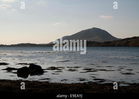 Barnaderg Bay, Ballynakill Harbour, avec en toile de fond la montagne Tully, Letterfrack, Connemara, comté de Galway, Irlande Banque D'Images