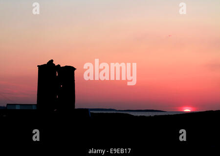 Au coucher du soleil, le château de Renvyle Renvyle, Connemara, comté de Galway, Irlande Banque D'Images
