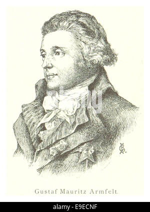Une illustration de 1894 par Mechelin représentant Gustav Moritz Armfelt, un personnage historique important. L'œuvre capture sa ressemblance et reflète les styles artistiques de la fin du XIXe siècle. Banque D'Images