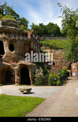 Grottes au château de Nottingham de la Brewhouse Yard Banque D'Images