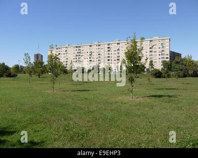 Bloc d'appartements dans via Creta, Milano, ITALIA. Banque D'Images