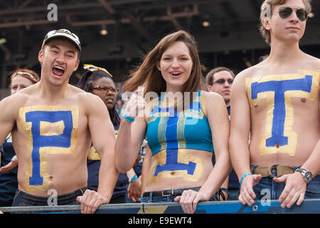 Pittsburgh, Pennsylvanie, USA. 25 octobre, 2014. Pittsburgh fans dans les peuplements au cours du match entre le Georgia Tech Yellow Jackets et le Pittsburgh Panthers joué au Stade Heinz Field de Pittsburgh, Pennsylvanie. Georgia Tech a battu Pittsburgh 56-28. © Frank Jansky/ZUMA/Alamy Fil Live News Banque D'Images