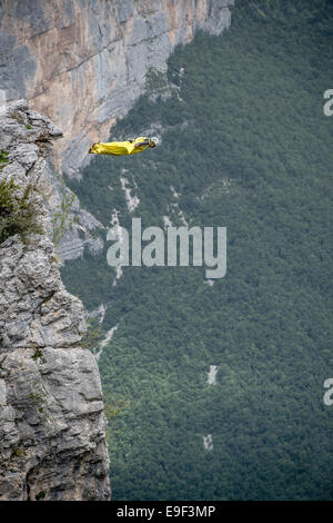 La sône (Région Rhône-Alpes, au sud-est de la France) : base jumper Banque D'Images