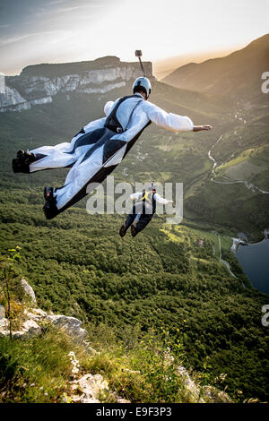 La sône (Région Rhône-Alpes, au sud-est de la France) : base jumper Banque D'Images