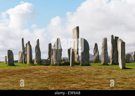 Callanish JE Stone Circle et de l'avenue de l'île de Lewis dans les Hébrides extérieures, en Écosse. Banque D'Images