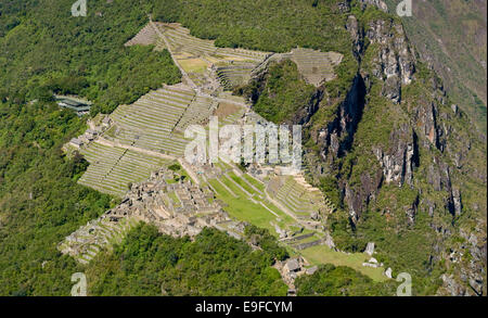 Machu Picchu de Huayna Picchu Panorama Banque D'Images