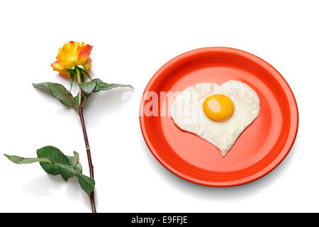 L'amour est le petit déjeuner au lit. Banque D'Images