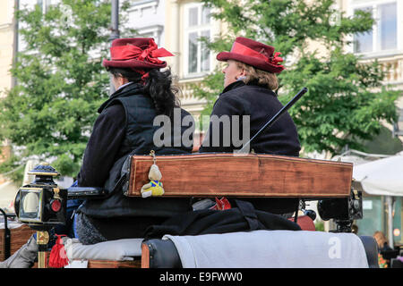 Cheval et balade en calèche Krakow Pologne Banque D'Images