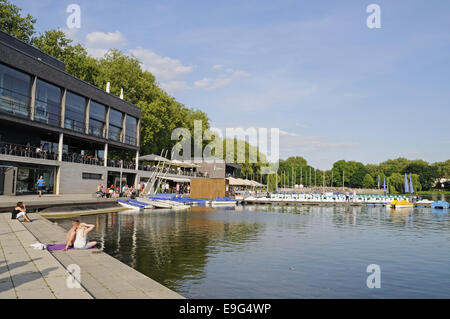 Le lac Aasee, Münster, Allemagne Banque D'Images