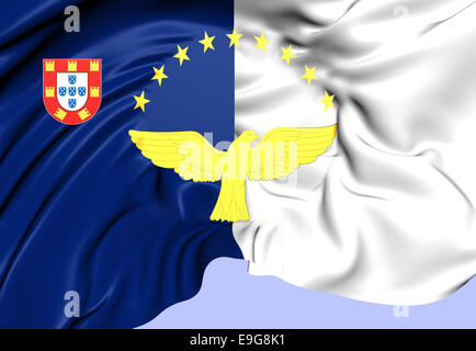 Drapeau des Açores Banque D'Images