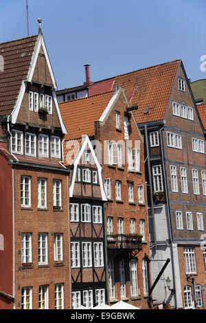 Maisons sur le Deichstrasse, Hambourg, Allemagne Banque D'Images