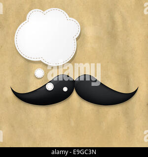 Moustaches sur vieux papier et Bulle Banque D'Images