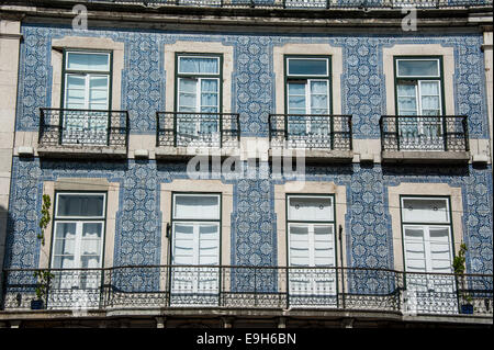 Façade typique portugaise, Lisbonne, Lisbonne, Portugal District Banque D'Images