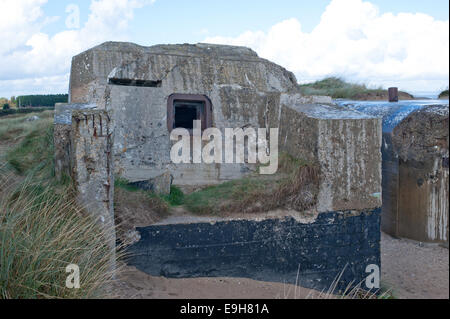 Allemagne WW2 bunker ,Utah Beach est l'une des cinq plages du débarquement dans le débarquement en Normandie le 6 juin 1944, au cours de la Seconde Guerre mondiale. Banque D'Images