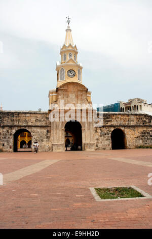 Le Clocktower Gate à Carthagène, Colombie Banque D'Images